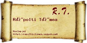 Rápolti Tímea névjegykártya